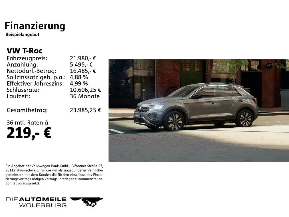 Gebraucht VW T-Roc Goal 116 PS (85 kW) 2024 Indiumgrau metallic (metallic) SUV