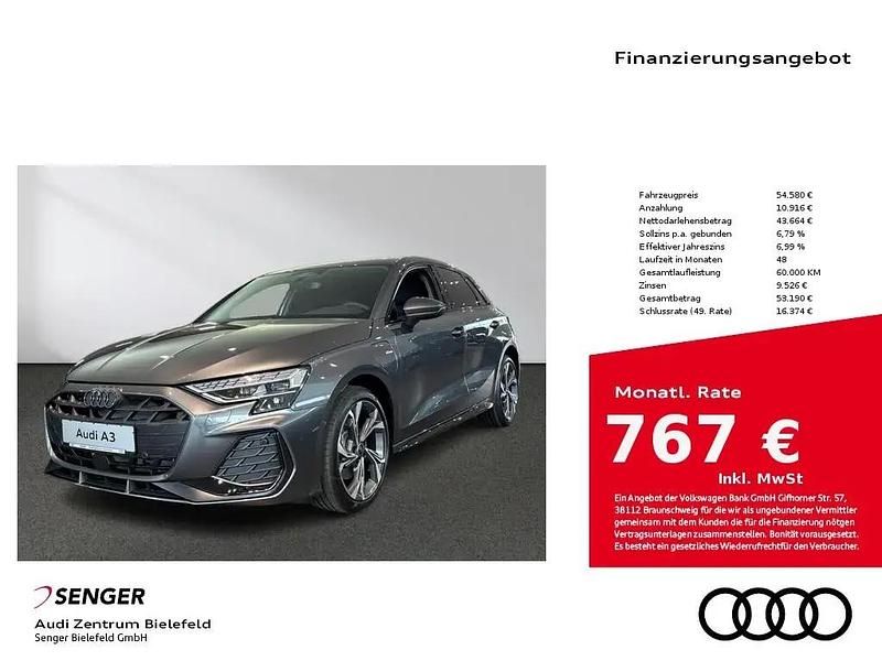 Grau Neu 2025 Audi A3 Sportback e-tron S-Line Kleinwagen | 54.580 € - Bild 1/1