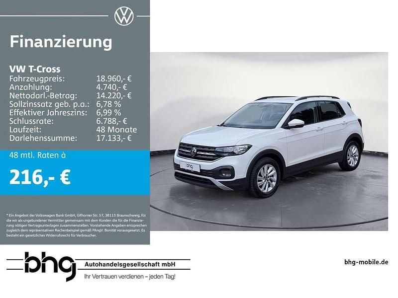 Weiß Gebraucht 2021 VW T-Cross Life SUV | 18.960 € (Guter Preis) - Bild 1/4