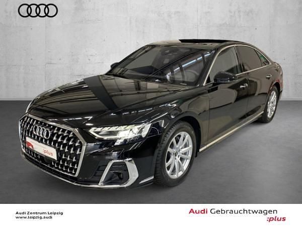 Schwarz (mythosschwarz metallic) Gebraucht 2024 Audi A8 Ambiente Limousine | 66.881 € (Superpreis) - Bild 1/3