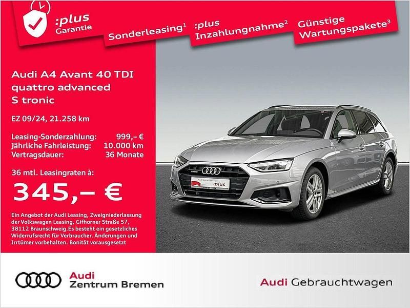 Florettsilber Gebraucht 2024 Audi A4 Advanced Kombi | 37.950 € (Etwas zu teuer) - Bild 1/4