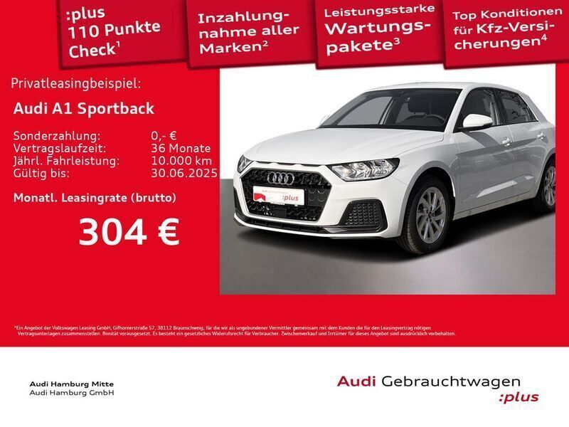 Gletscherweiß metallic Gebraucht 2024 Audi A1 Sportback Advanced Plus Kleinwagen | 22.955 € (Fairer Preis) - Bild 1/3