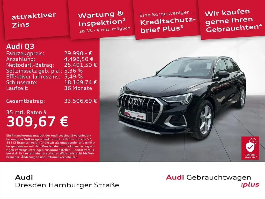 Gebraucht Audi Q3 Ambiente 150 PS (110 kW) 2022 Mythosschwarz metallic SUV