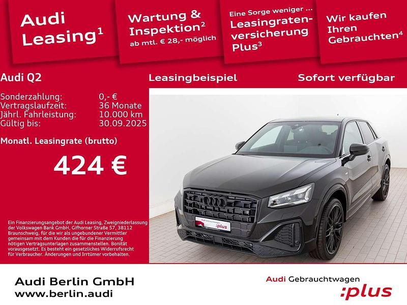 Mythosschwarz metallic Gebraucht 2024 Audi Q2 S-Line SUV | 40.600 € - Bild 1/3