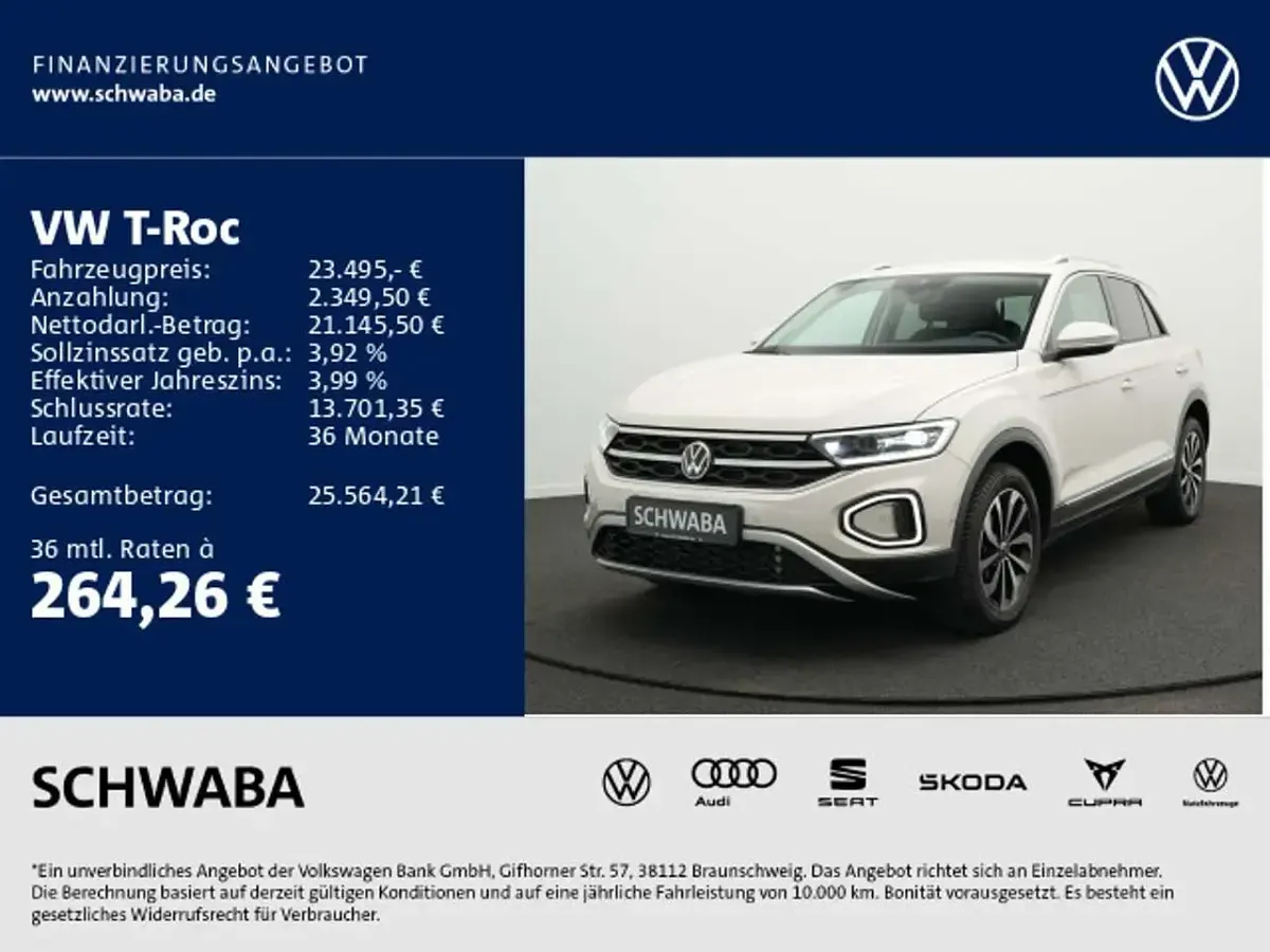 Gebraucht VW T-Roc Style 150 PS (110 kW) 2023 Grau SUV