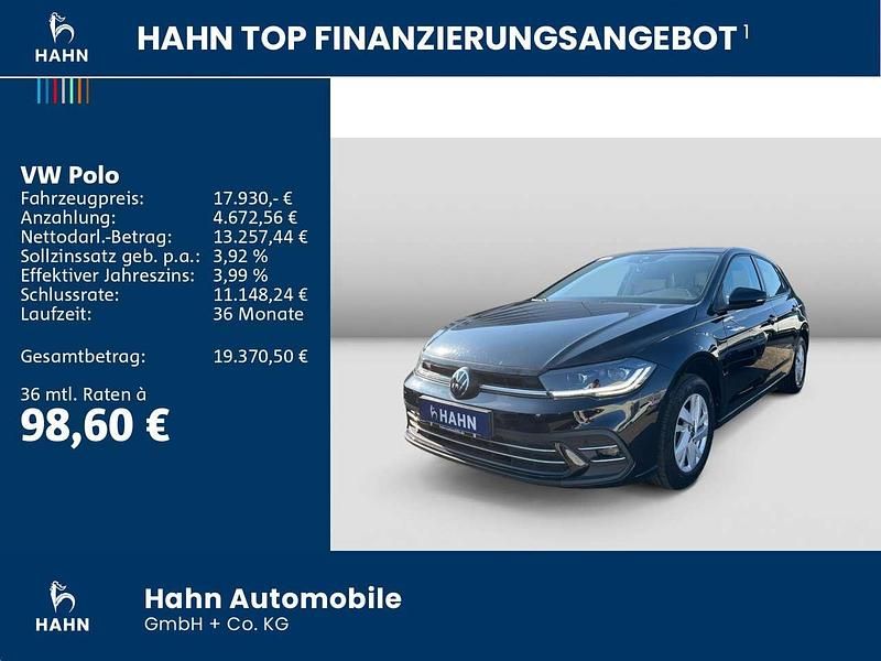 Gebraucht VW Polo Style 95 PS (69 kW) 2022 Schwarz Kleinwagen