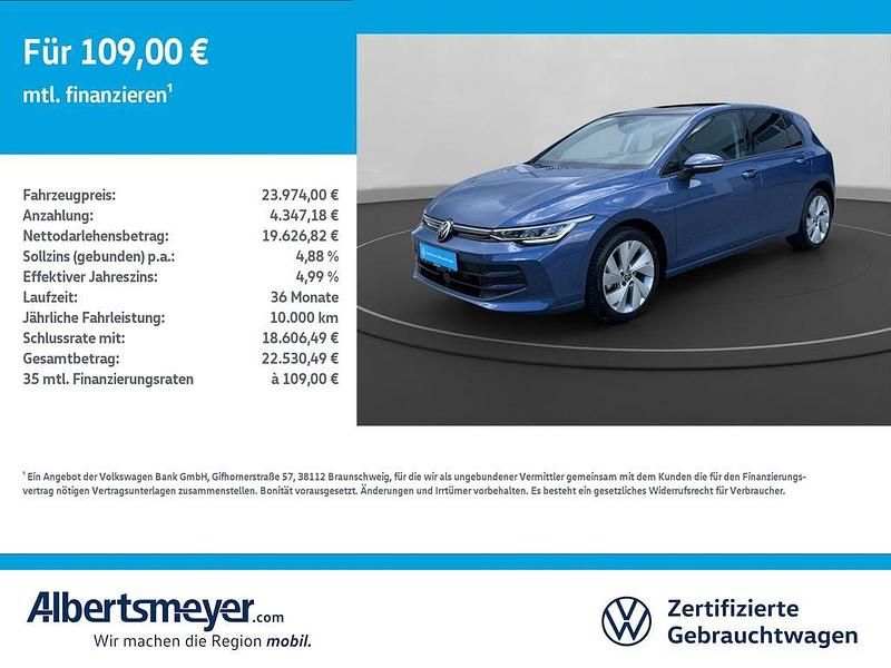 Blau Gebraucht 2024 VW Golf VIII Life Limousine | 23.974 € (Fairer Preis) - Bild 1/3