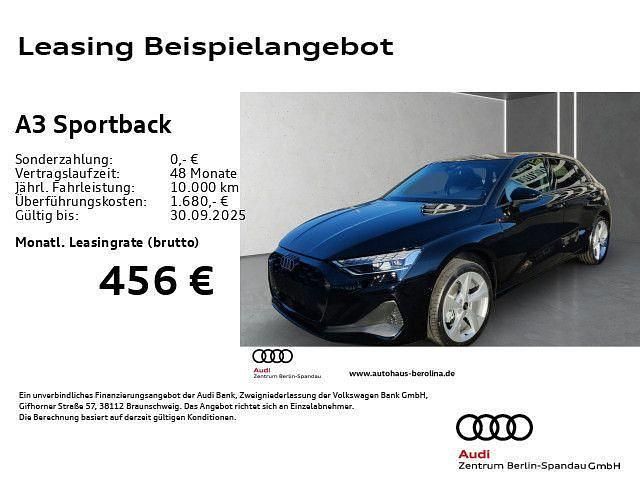 Schwarz Neu 2025 Audi A3 Sportback Sport Limousine | 36.970 € (Fairer Preis) - Bild 1/4