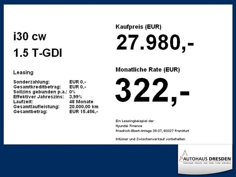 Neu Hyundai i30 Advantage 140 PS (102 kW) 2025 Cypress green / mic Kombi