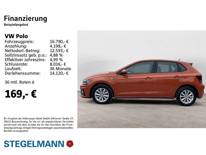 Gebraucht VW Polo Highline 95 PS (69 kW) 2019 Orange Limousine
