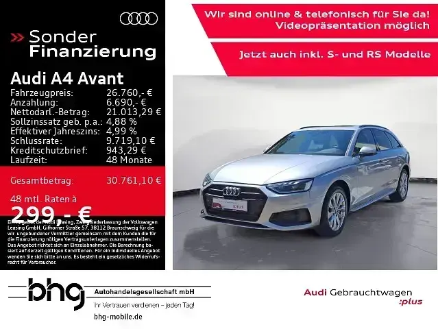 Gebraucht Audi A4 Ambiente 204 PS (150 kW) 2022 Florettsilber metallic Kombi