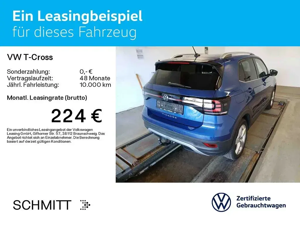Gebraucht VW T-Cross Style 110 PS (80 kW) 2022 Reef blue metallic (metallic) SUV