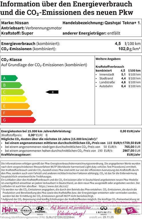 Grau Neu 2025 Nissan Qashqai Tekna+ SUV | 45.640 € (Teuer) - Bild 1/1
