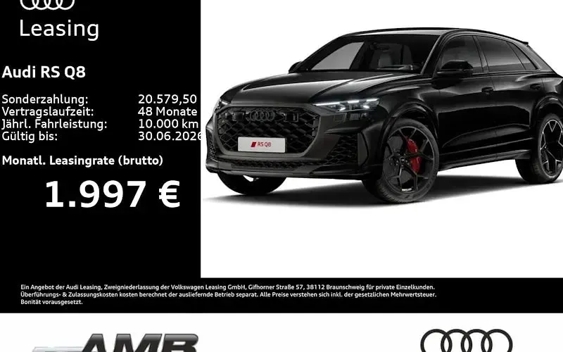 Neu Audi RS Q8 Performance 640 PS (470 kW) 2026 Schwarz SUV