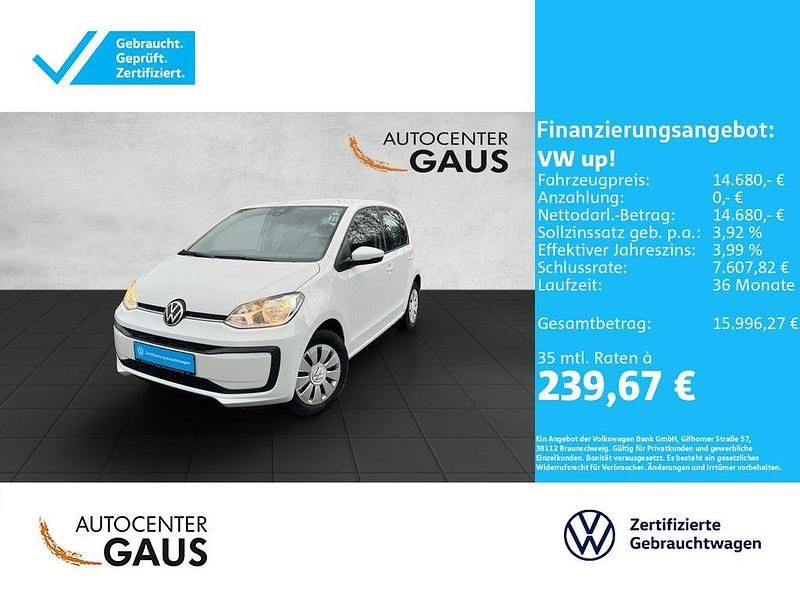 Weiß Gebraucht 2022 VW up! move up! Kleinwagen | 14.680 € (Etwas zu teuer) - Bild 1/4