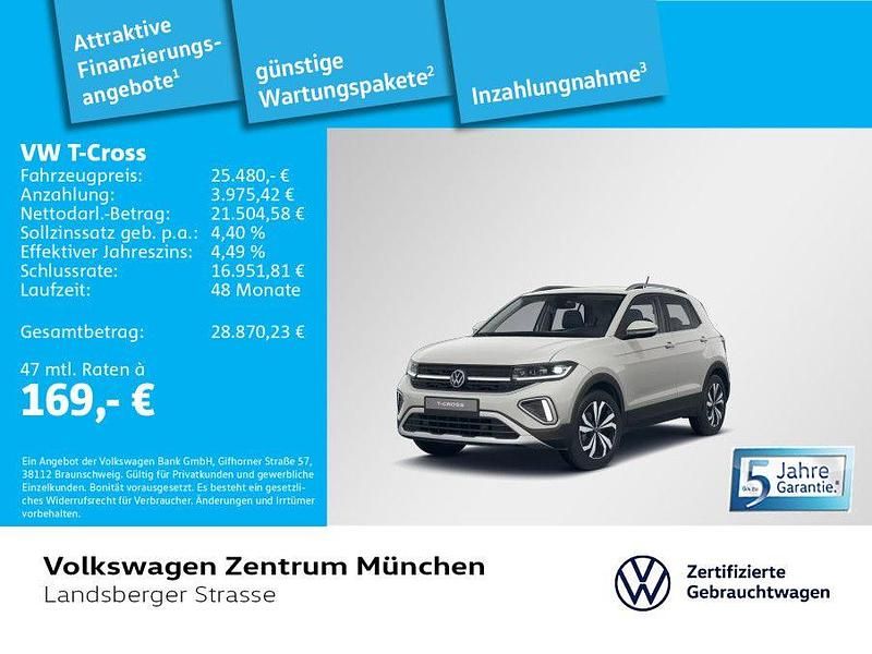 Grau Gebraucht 2024 VW T-Cross IQ Drive SUV | 25.480 € (Fairer Preis) - Bild 1/2
