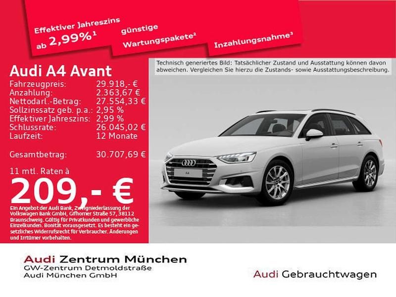 Weiß Gebraucht 2023 Audi A4 Advanced Kombi | 29.918 € (Fairer Preis) - Bild 1/1