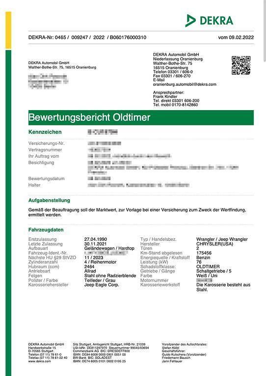 Gebraucht Jeep Wrangler 122 PS (89 kW) 1990 Weiß SUV