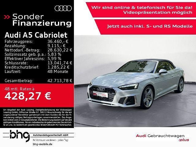 Gletscherweiß metallic Gebraucht 2021 Audi A5 Cabriolet S-Line Cabrio | 36.460 € (Fairer Preis) - Bild 1/4