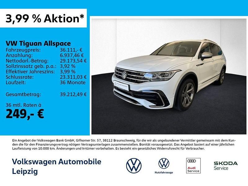 Weiß Gebraucht 2022 VW Tiguan Allspace R-line SUV | 36.111 € (Guter Preis) - Bild 1/3