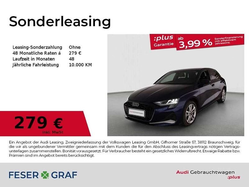 Navarrablau metallic Gebraucht 2025 Audi A3 Advanced Plus Limousine | 31.990 € (Fairer Preis) - Bild 1/3