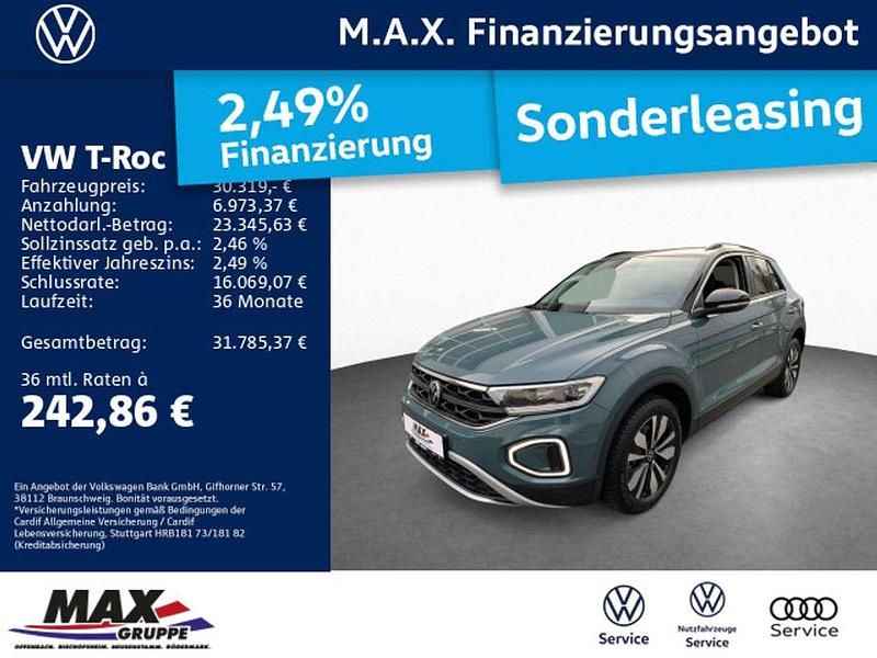Petroleum blue metallic schwar Gebraucht 2025 VW T-Roc Goal SUV | 30.319 € (Superpreis) - Bild 1/3