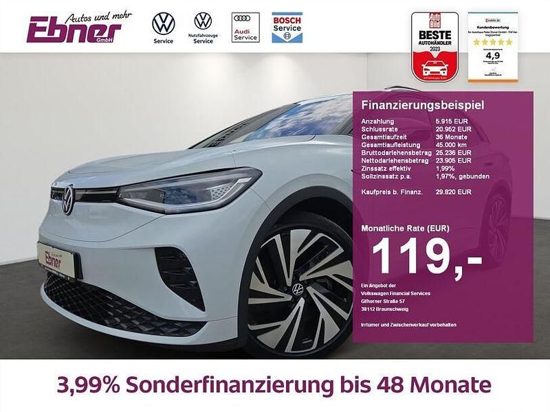 Gletscherweiß metallic/schwarz Gebraucht 2022 VW ID.4 GTX SUV | 29.820 € (Guter Preis) - Bild 1/4