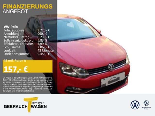 Rot Gebraucht 2015 VW Polo LOUNGE Kleinwagen | 10.520 € (Teuer) - Bild 1/3