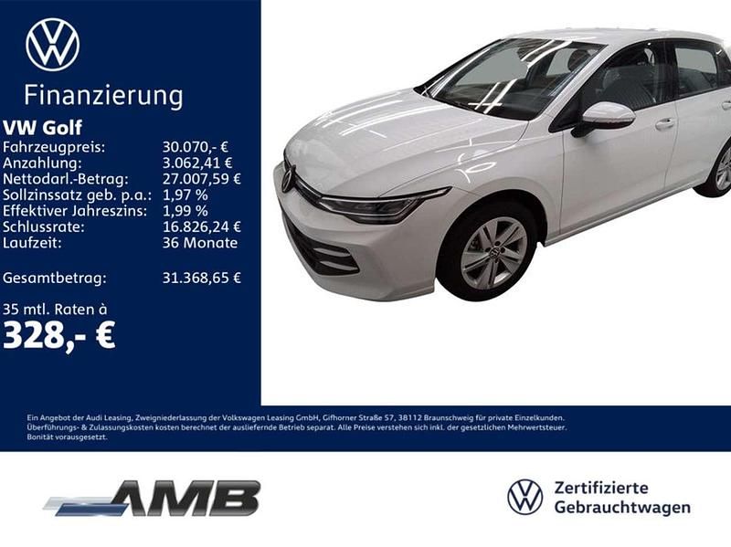 Pure white Gebraucht 2025 VW Golf VIII Life Limousine | 29.480 € (Etwas zu teuer) - Bild 1/3