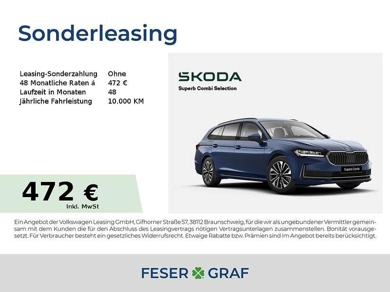 Blau Neu 2026 Skoda Superb Selection Kombi | 44.020 € (Fairer Preis) - Bild 1/1