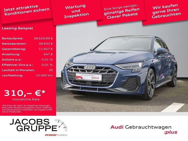 Blau Gebraucht 2025 Audi A3 Sportback S-Line Limousine | 38.630 € (Fairer Preis) - Bild 1/4