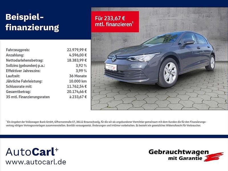 Grau Gebraucht 2022 VW Golf VIII Life Limousine | 22.980 € (Fairer Preis) - Bild 1/4