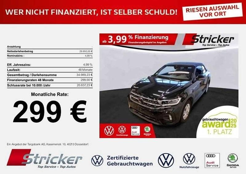 Schwarz Gebraucht 2024 VW T-Roc Cabriolet R-line Cabrio | 29.949 € (Superpreis) - Bild 1/3