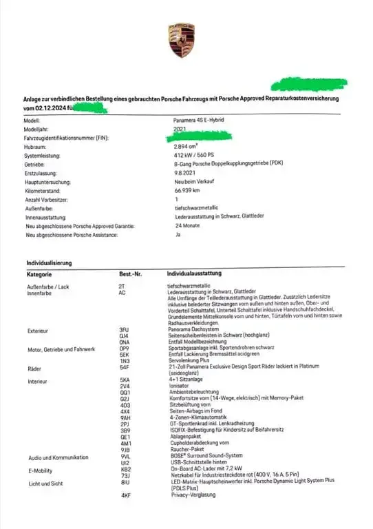 Gebraucht Porsche Panamera 4S 560 PS (411 kW) 2021 Schwarz Kleinwagen