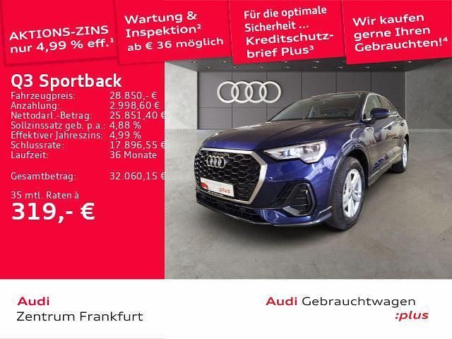 Blau Gebraucht 2022 Audi Q3 Sportback Sport SUV | 28.850 € (Superpreis) - Bild 1/3