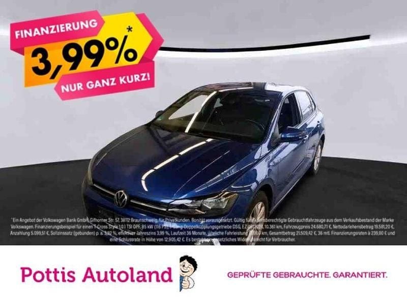 Blau Gebraucht 2021 VW Polo Highline Limousine | 15.977 € (Guter Preis) - Bild 1/3