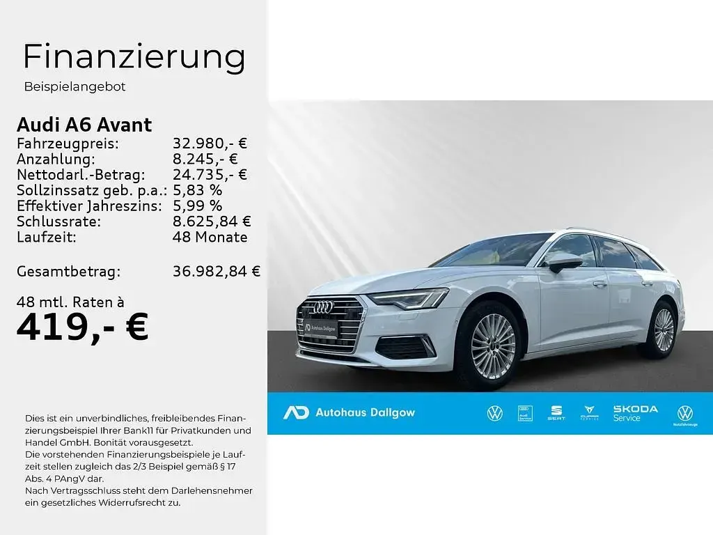 Gebraucht Audi A6 Design 204 PS (150 kW) 2023 Ibisweiß Kombi