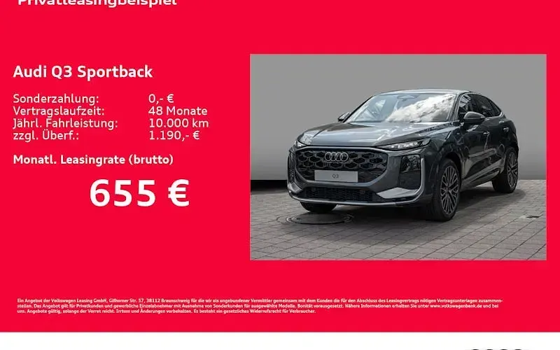 Neu Audi Q3 Sportback Basis 204 PS (150 kW) 2026 Grau SUV