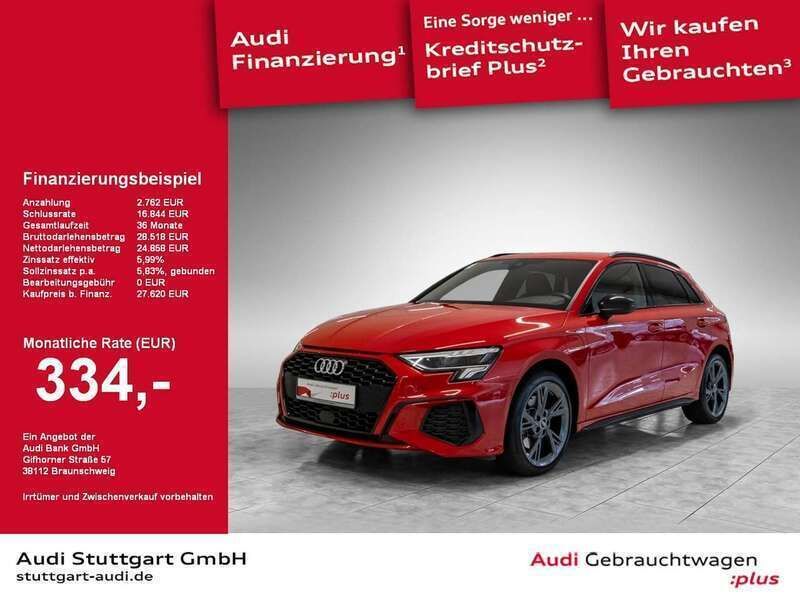 Rot Gebraucht 2020 Audi A3 Sportback e-tron S-Line Limousine | 28.440 € (Etwas zu teuer) - Bild 1/2