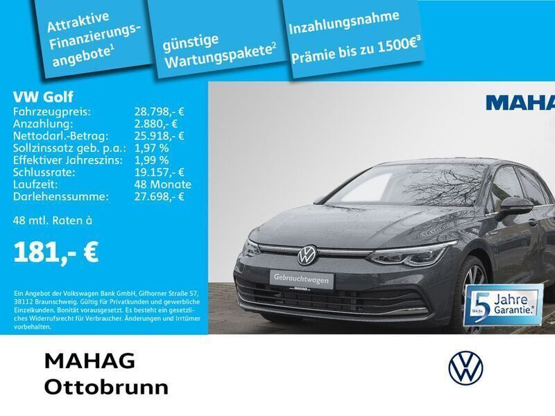 Delfingrau metallic Gebraucht 2023 VW Golf VIII Style Limousine | 30.994 € (Fairer Preis) - Bild 1/2