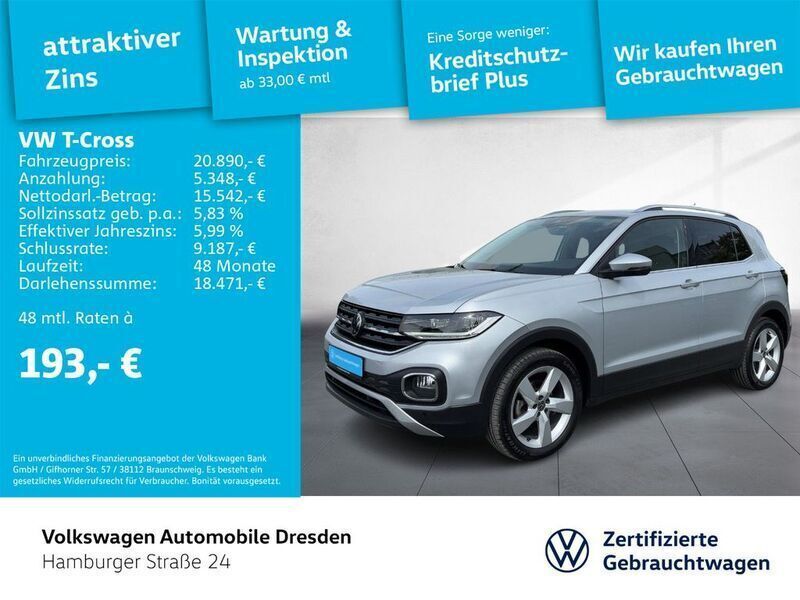 Reflexsilber metallic Gebraucht 2023 VW T-Cross Style SUV | 21.890 € (Fairer Preis) - Bild 1/3