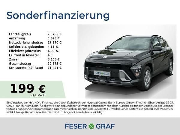 Schwarz (abyss black) Neu 2025 Hyundai Kona Trend SUV | 23.795 € (Guter Preis) - Bild 1/4