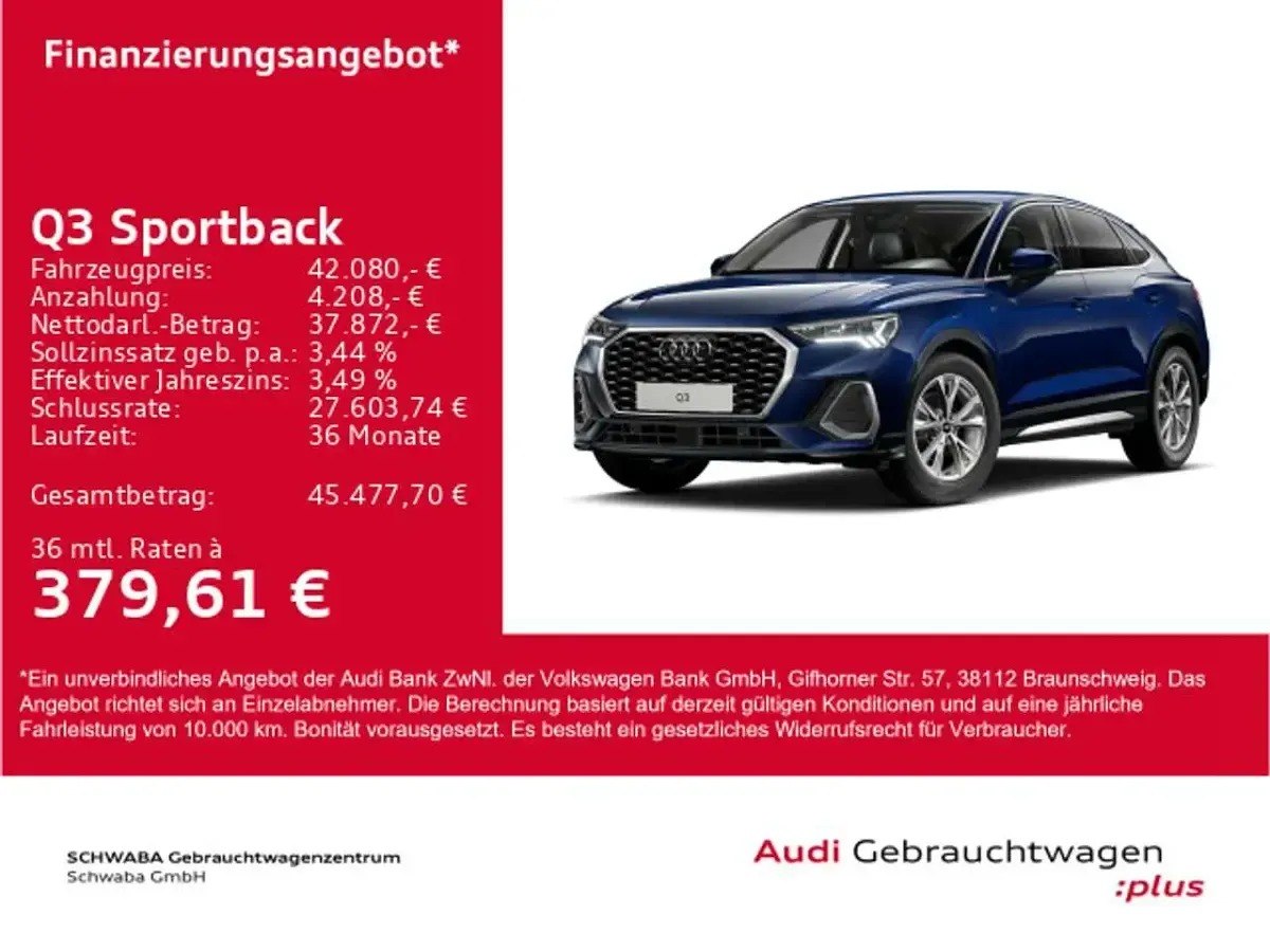 Gebraucht Audi Q3 S-Line 150 PS (110 kW) 2025 Navarrablau metallic SUV