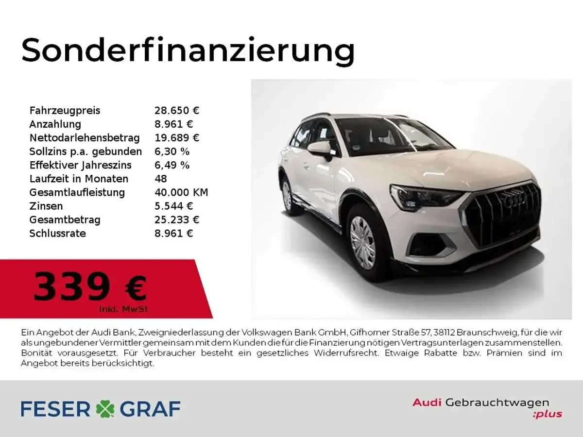 Second-hand Audi Q3 Advanced 150 CP (110 kW) 2023 Alb SUV