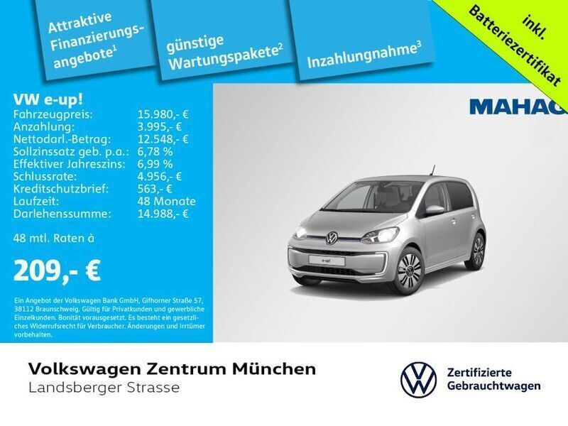 Silber Gebraucht 2022 VW e-up! Style Kleinwagen | 15.980 € (Fairer Preis) - Bild 1/1