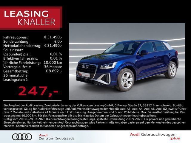Navarrablau metallic Gebraucht 2024 Audi Q2 S-Line SUV | 31.490 € (Fairer Preis) - Bild 1/3