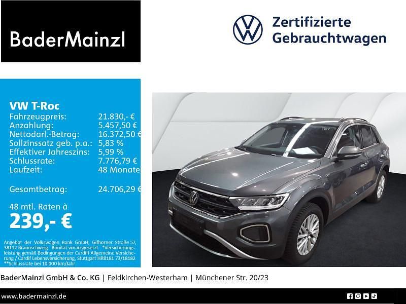 Grau Gebraucht 2024 VW T-Roc Life SUV | 21.830 € (Guter Preis) - Bild 1/4