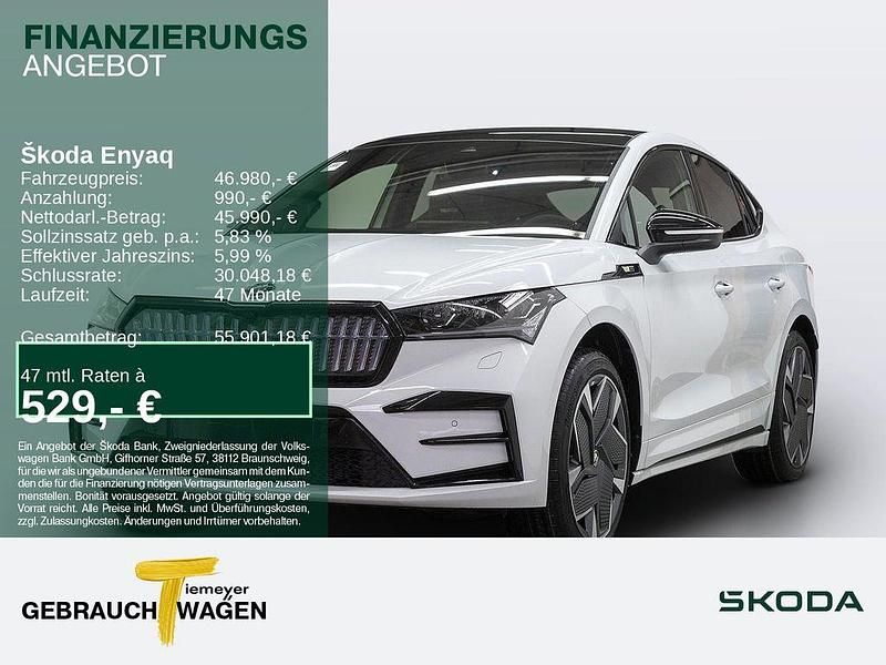 Moonweiss perleffekt Gebraucht 2024 Skoda Enyaq iV Suite SUV | 46.980 € (Etwas zu teuer) - Bild 1/4