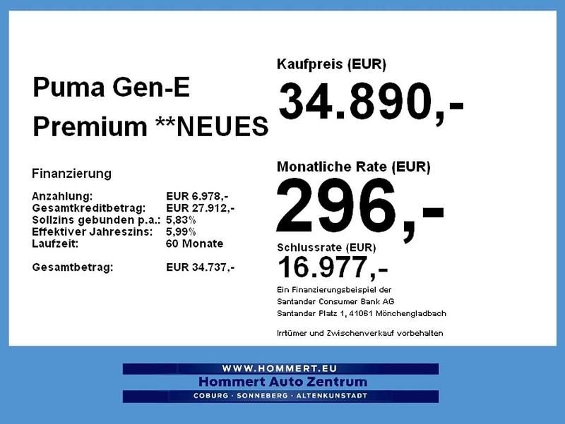 Neu Ford Puma Gen-E Premium 124 kW (169 PS) 2025 Electric yellow SUV