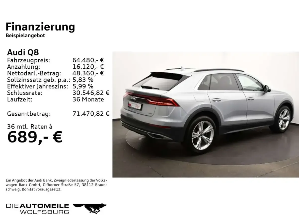 Gebraucht Audi Q8 Ambiente 286 PS (210 kW) 2023 Silber SUV